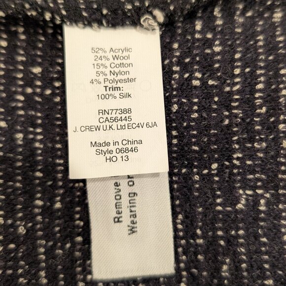 J. Crew Tweed Mini Fit & Flare Dress Wool Blend - Women's sz 6 - Picture 7 of 7